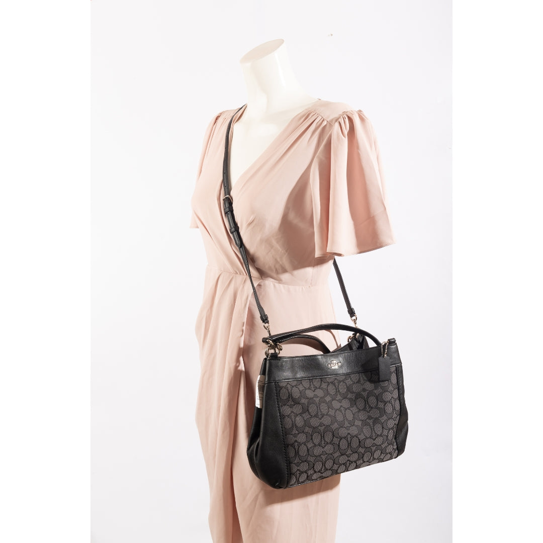 Coach Black Lexy Signature Jacquard Shoulder Bag