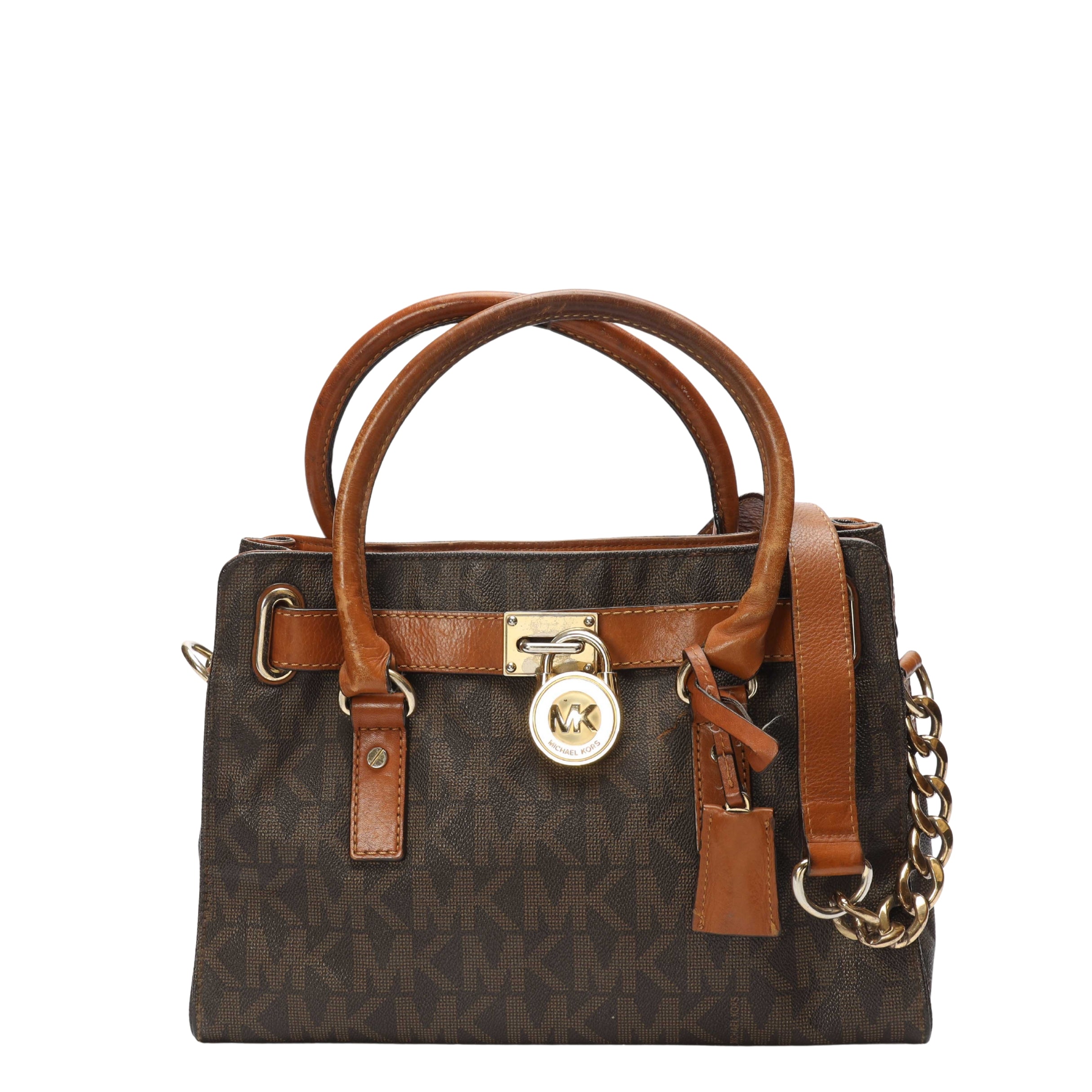 Michael Kors Hamilton Brown Logo Satchel
