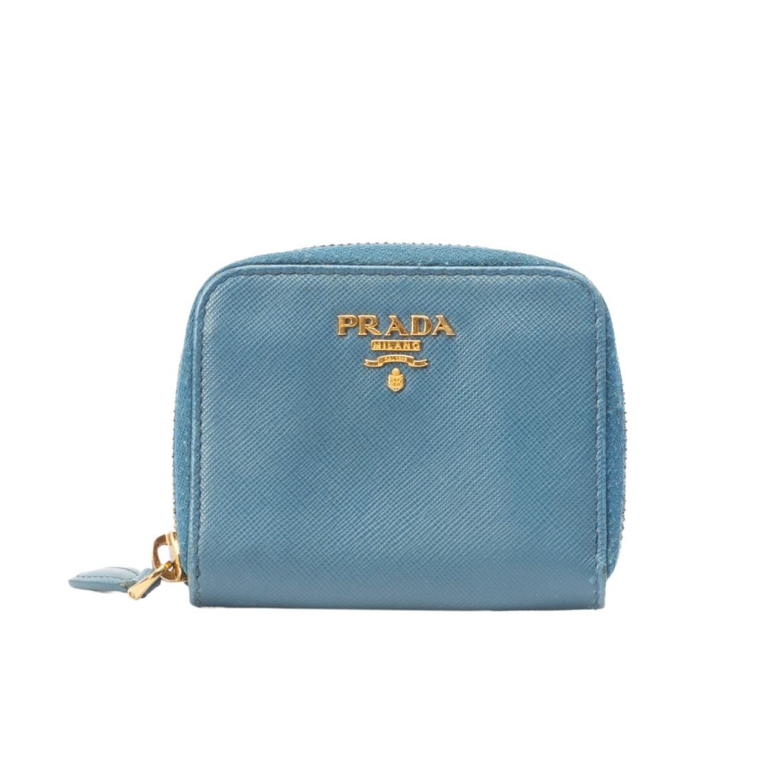 Prada Saffiano Leather Small Zip Around Wallet1