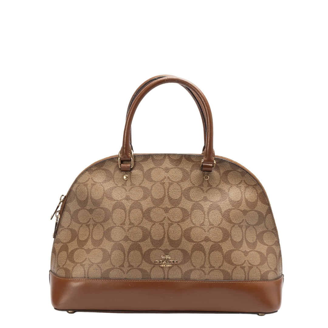 Coach Brown Coated Canvas and Leather Sierra Satchel