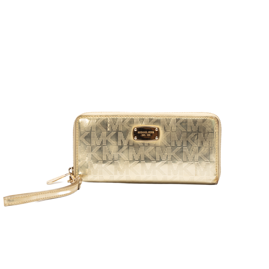 Michael Kors Gold Jet Set Logo Wallet