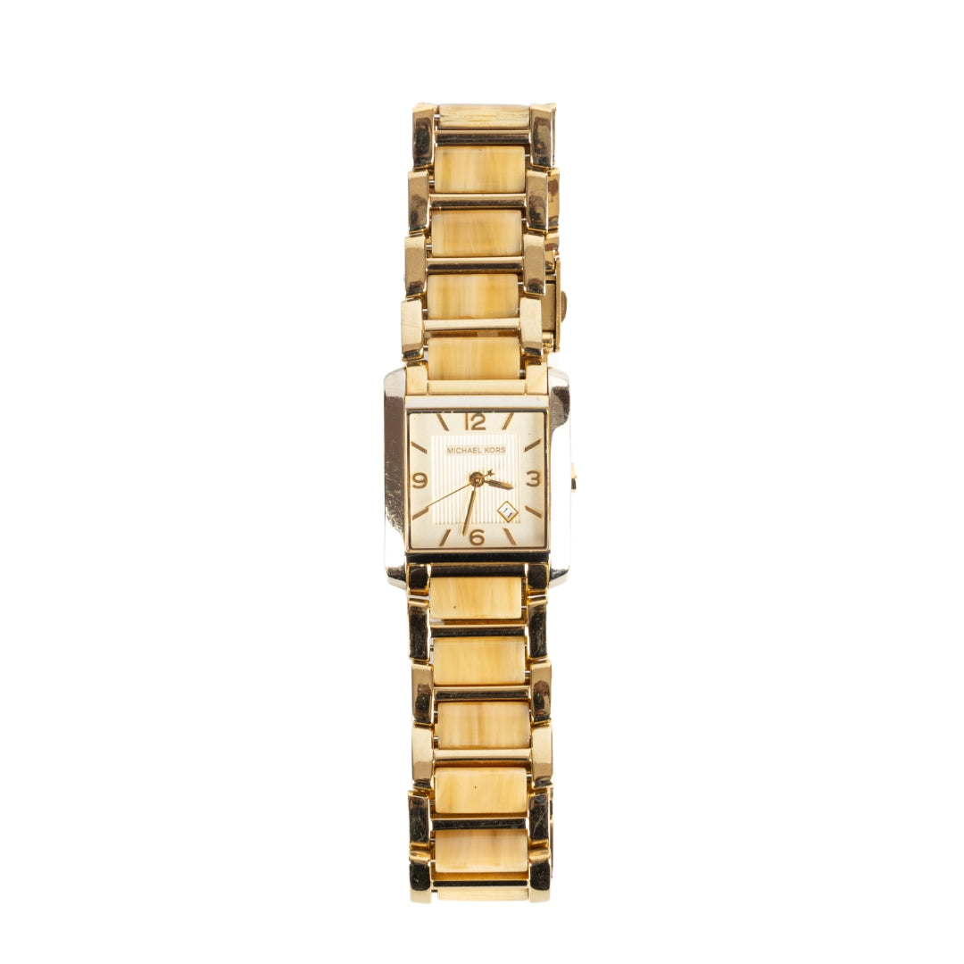 Michael Kors Women Gold Tone Mother of Pearl Dial Watch