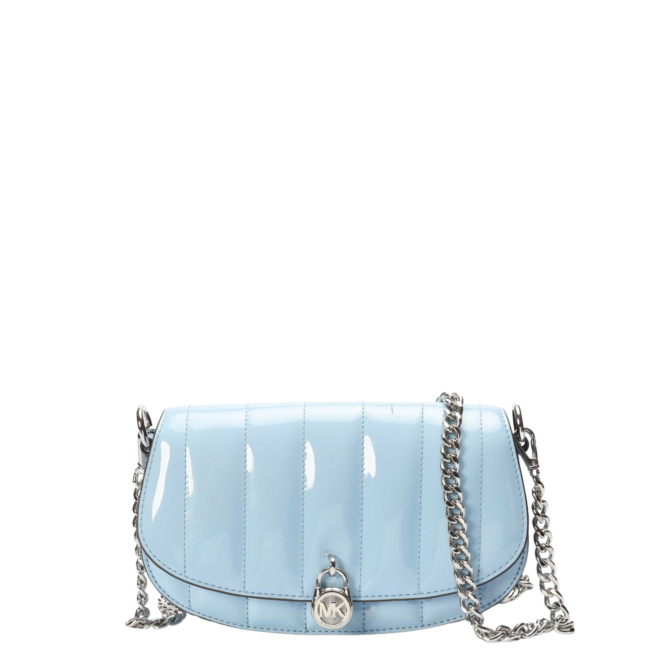 Michael Kors Mila Blue Small Patent Crossbody Bag