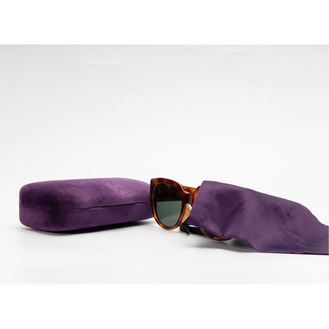 Gucci Brown Tortoise Shell Acetate Oversized Sunglasses