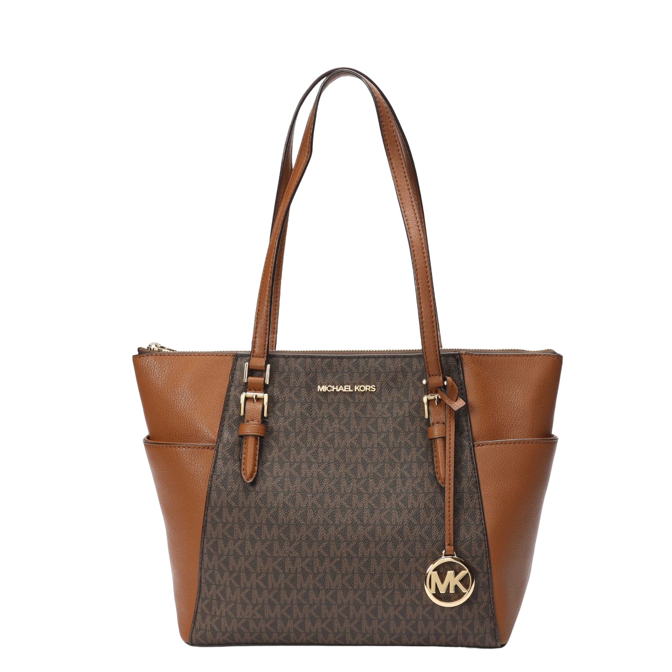 Michael Kors Charlotte Brown Large Logo Tote