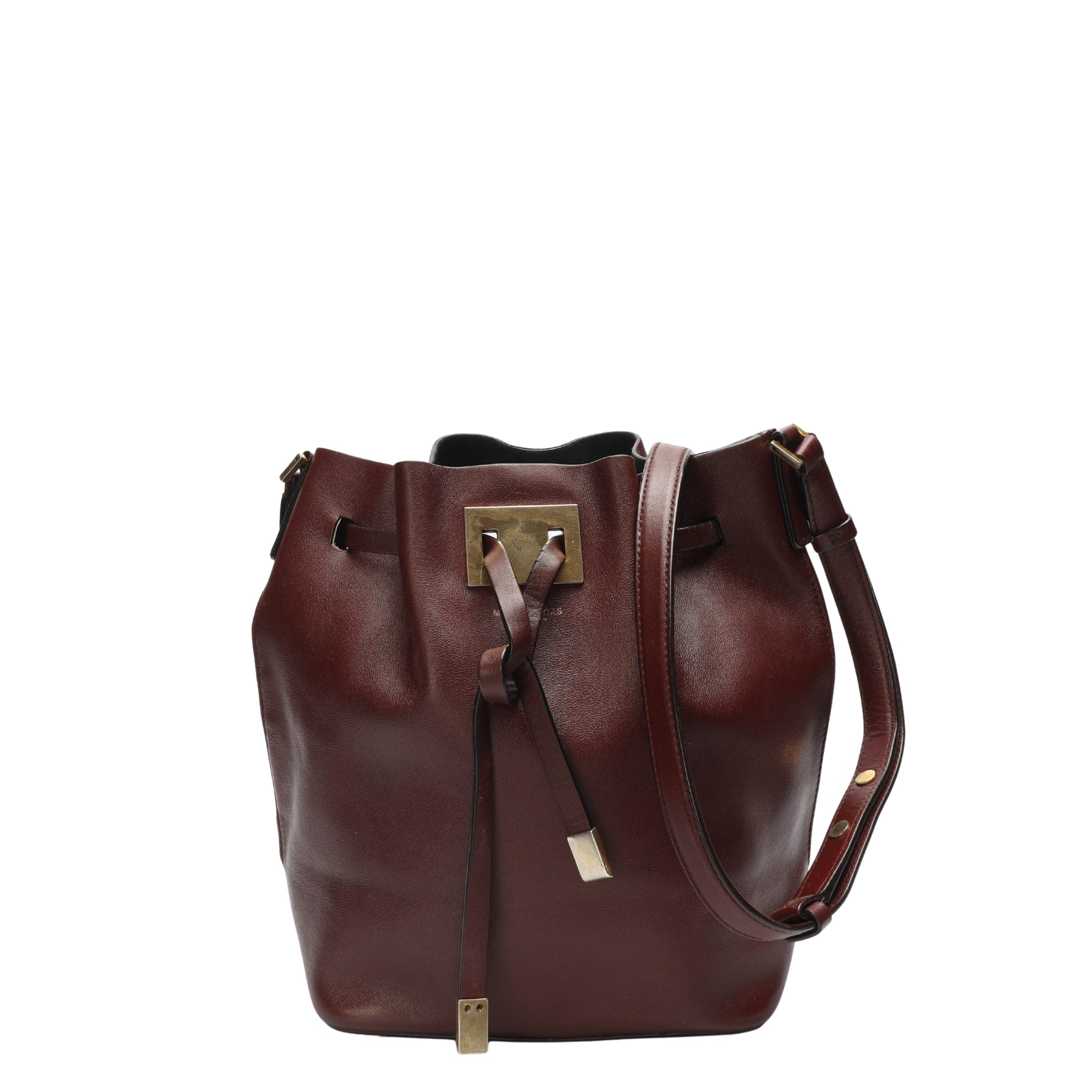 Michael Kors Miranda Burgundy Bucket Crossbody Bag