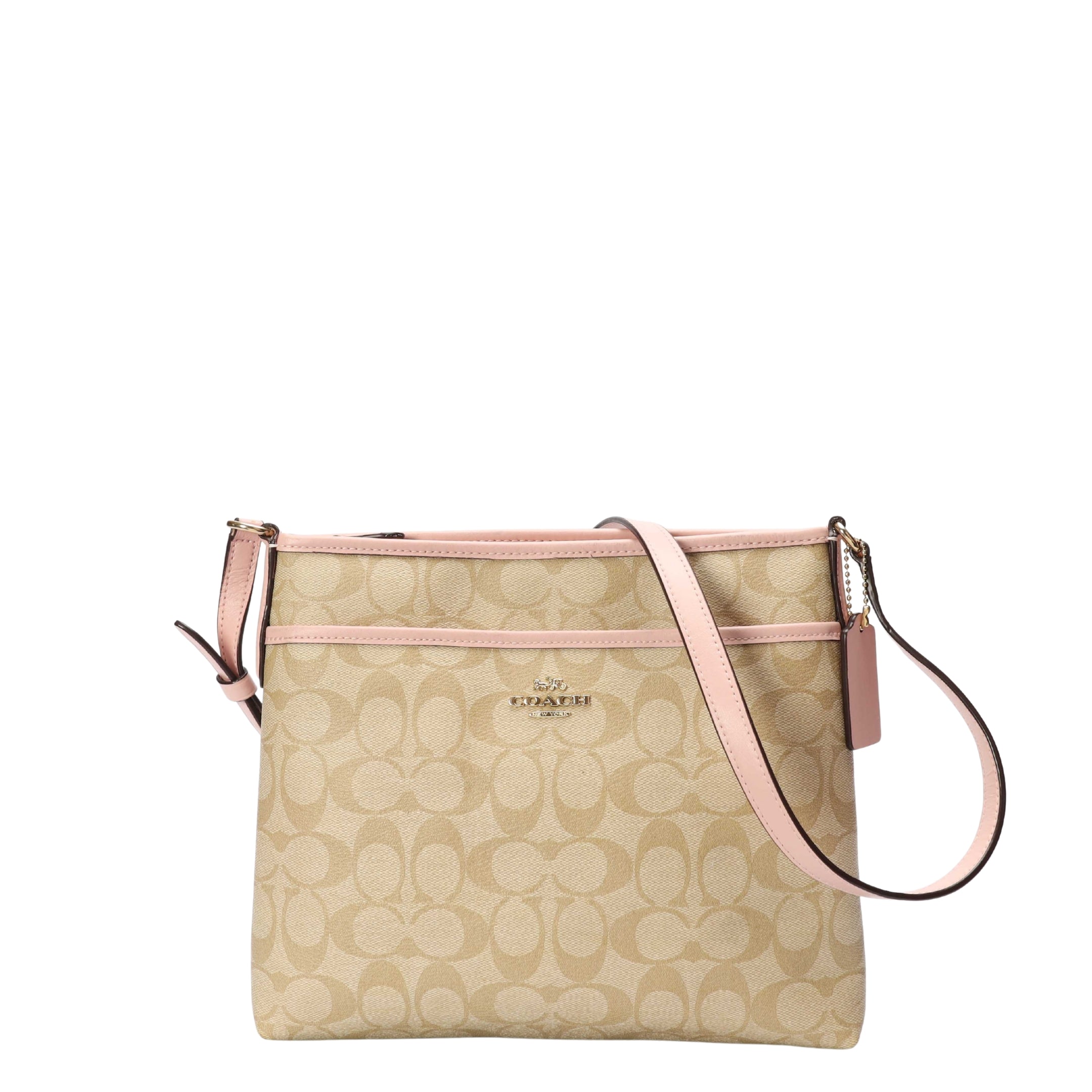 Coach Beige/Pink File Cross Body Bag