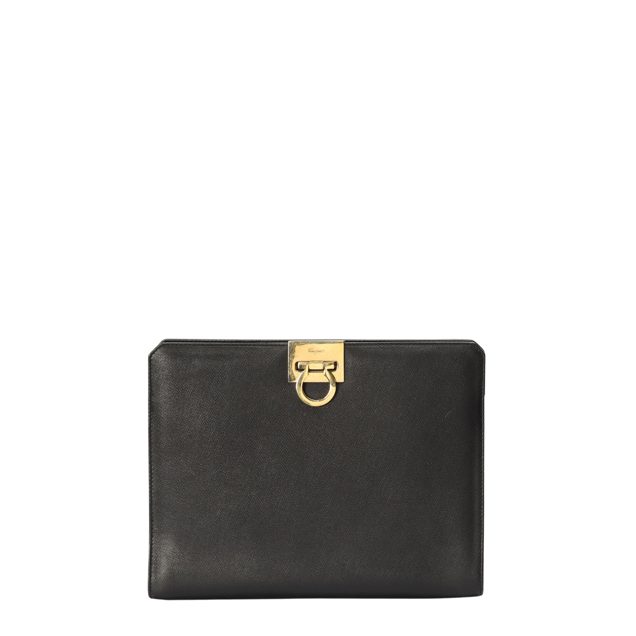 Salvatore Ferragamo Black Diana clutch