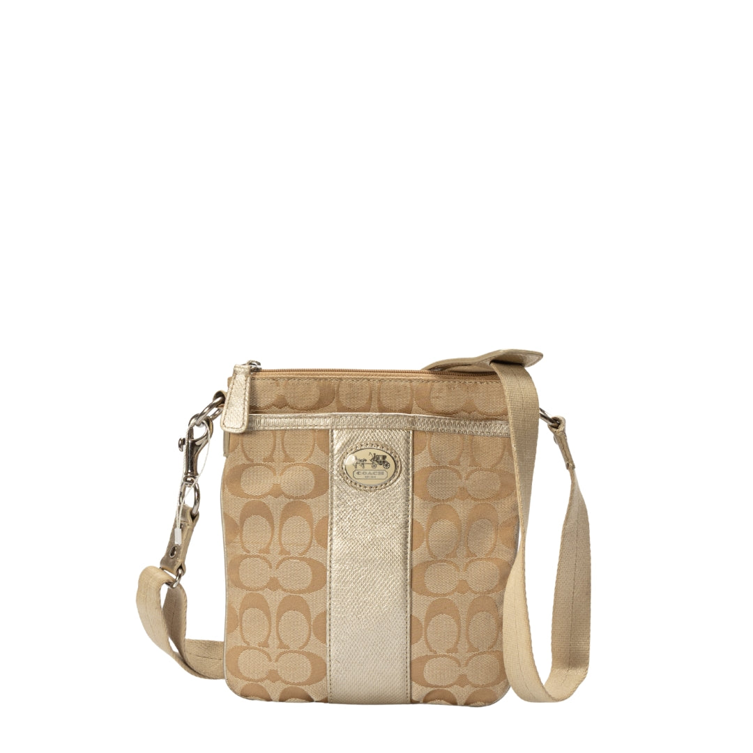 Coach Signature Canvas File Crossbody Bag