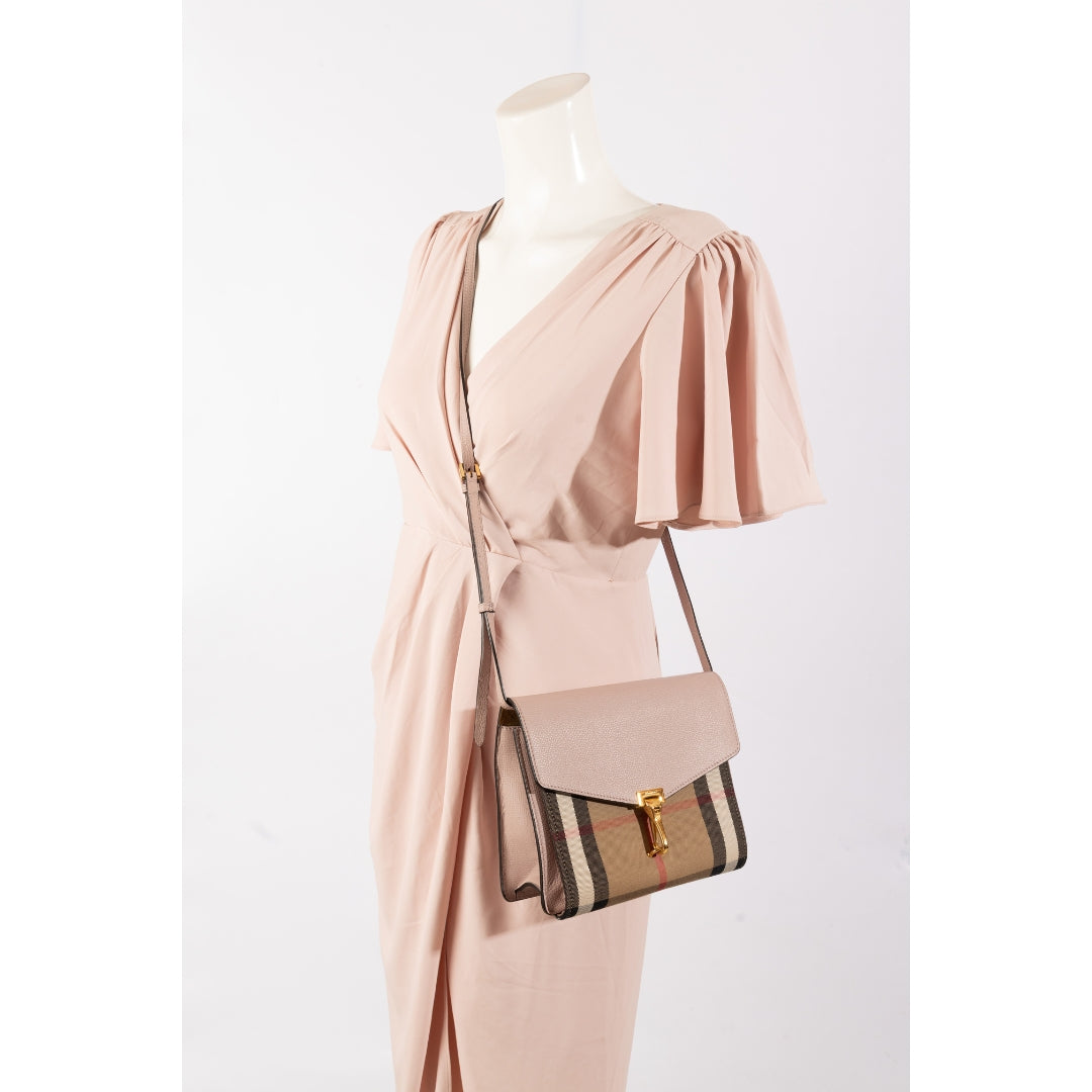 Burberry Pink House Check Canvas Macken Sling Bag