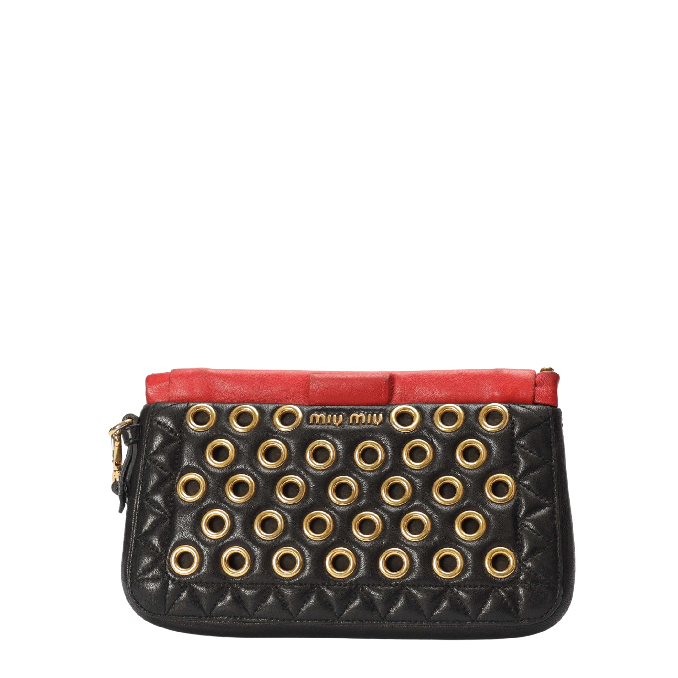 Miu Miu Black Grommet Wristlet
