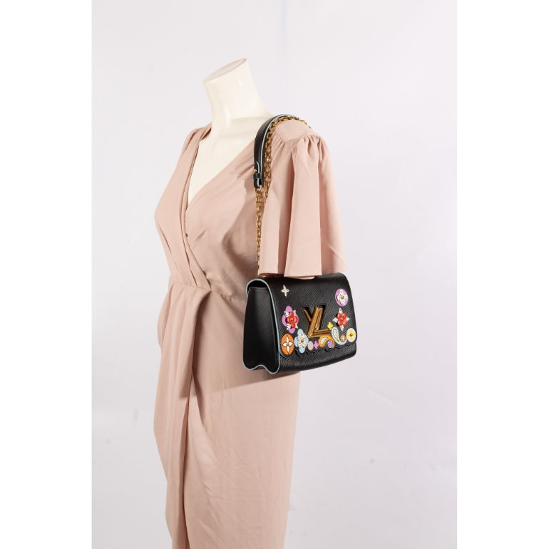 Louis Vuitton Black Epi Leather Limited Edition Flower Twist Bag
