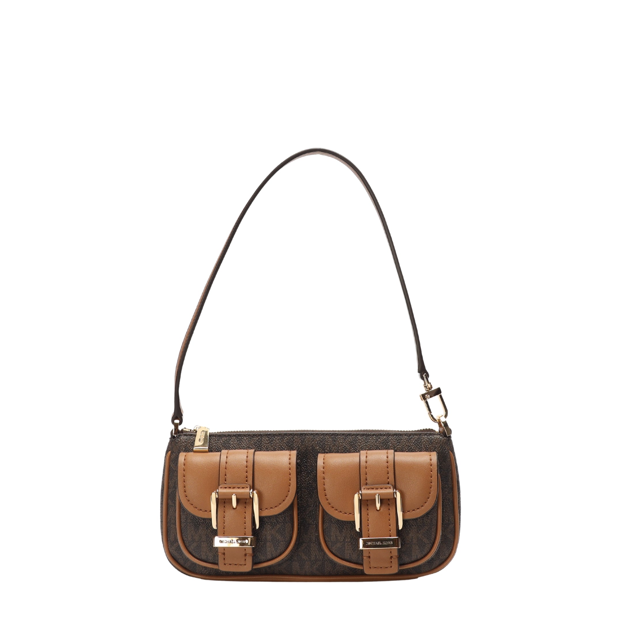 Michael Kors Brown Zoe Small Signature Logo Pochette