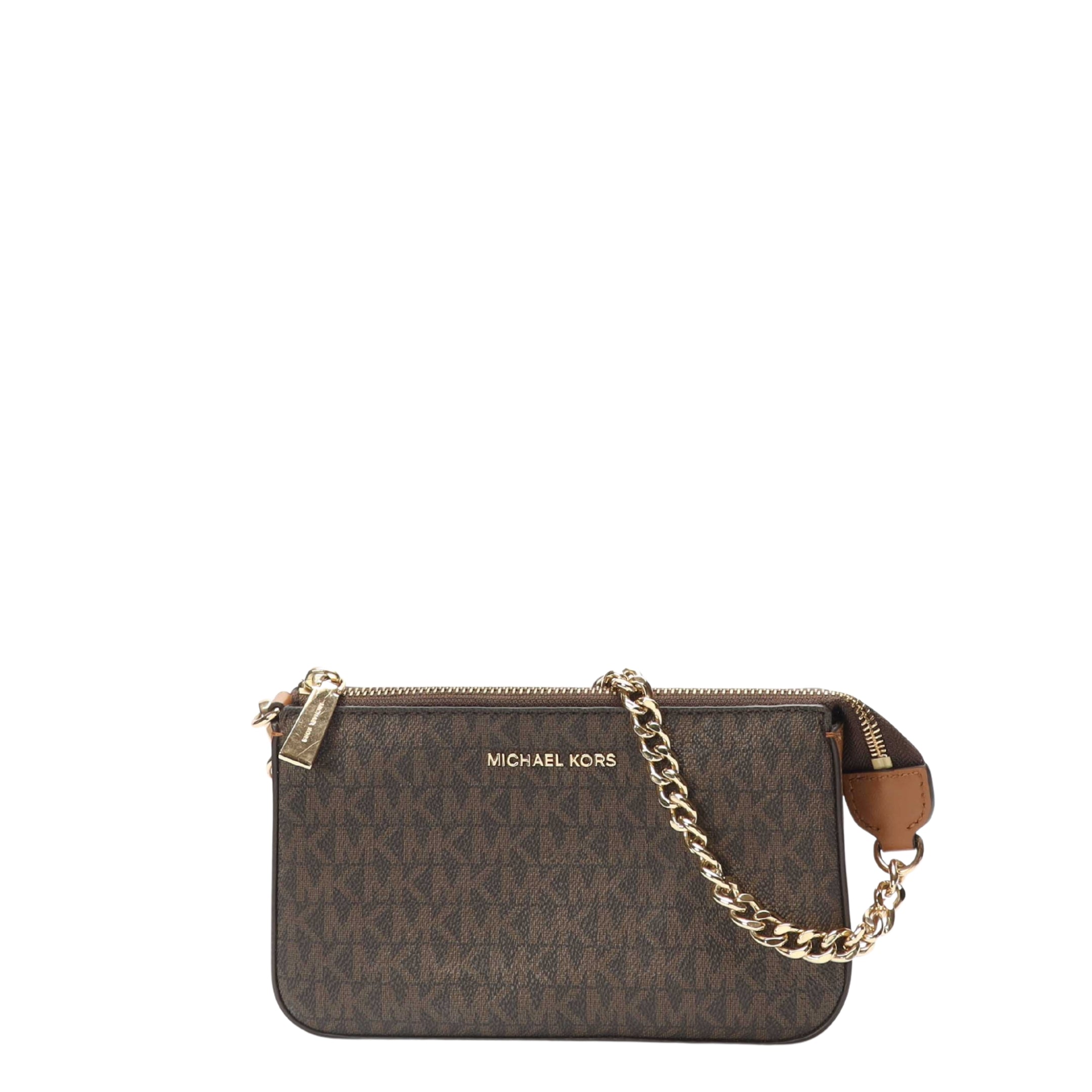 Michael Kors Brown Jet Set Small Chain Pouchette