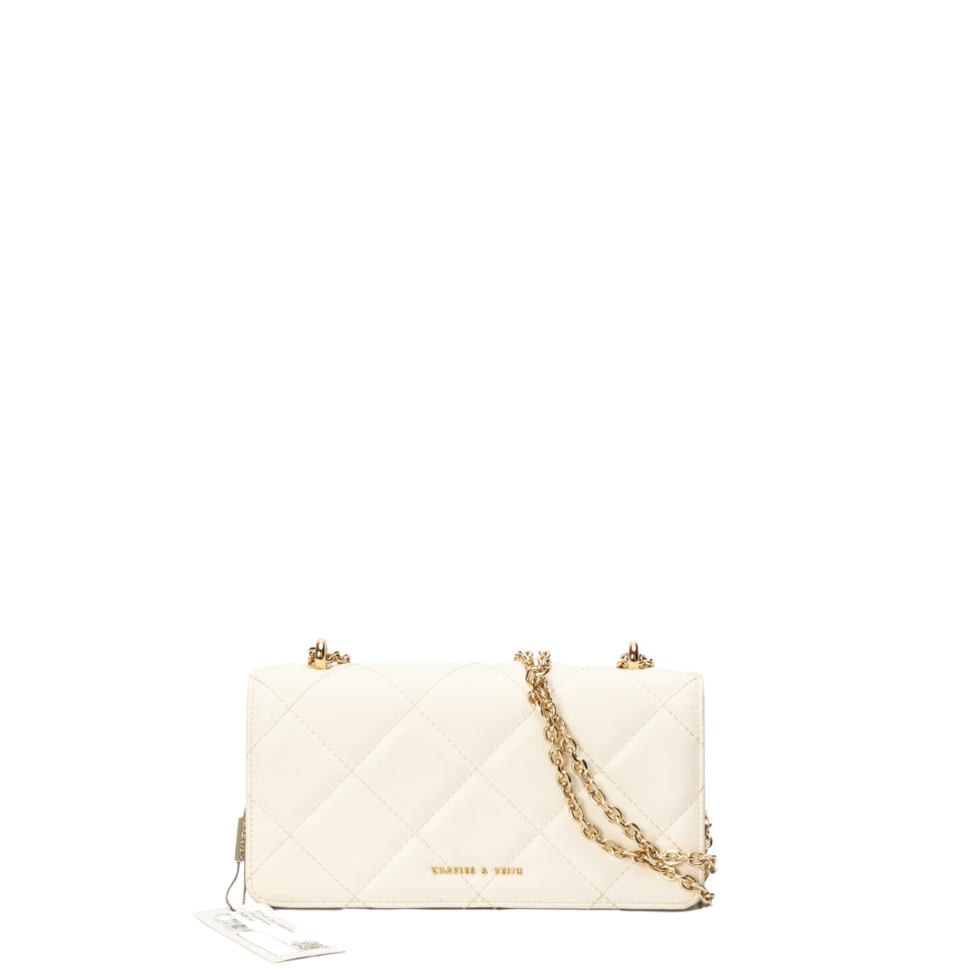 Charles & Keith Paffuto Chain Handle Quilted Shoulder Bag