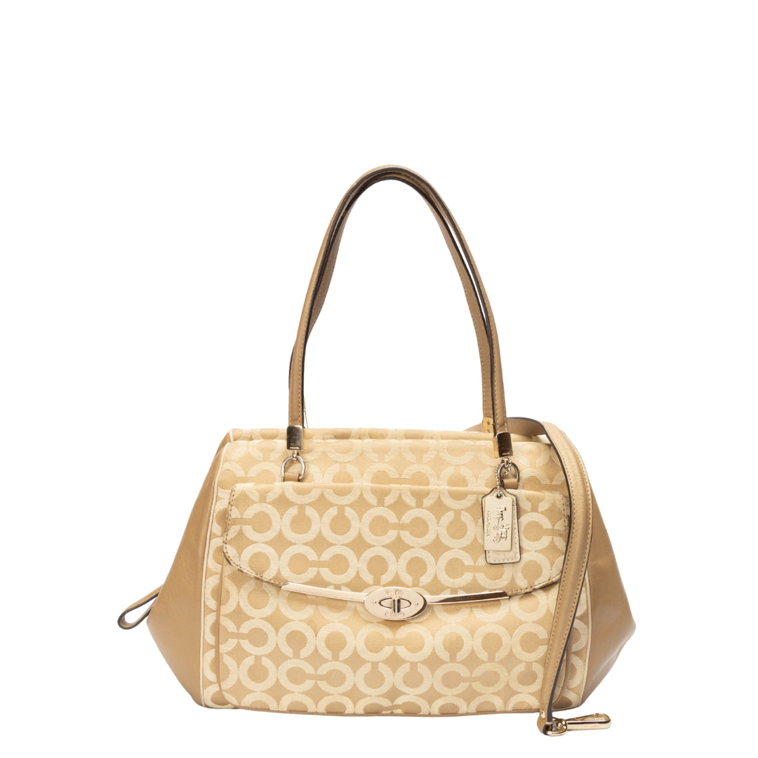 Coach Madison Madeleine Beige Convertible Satchel
