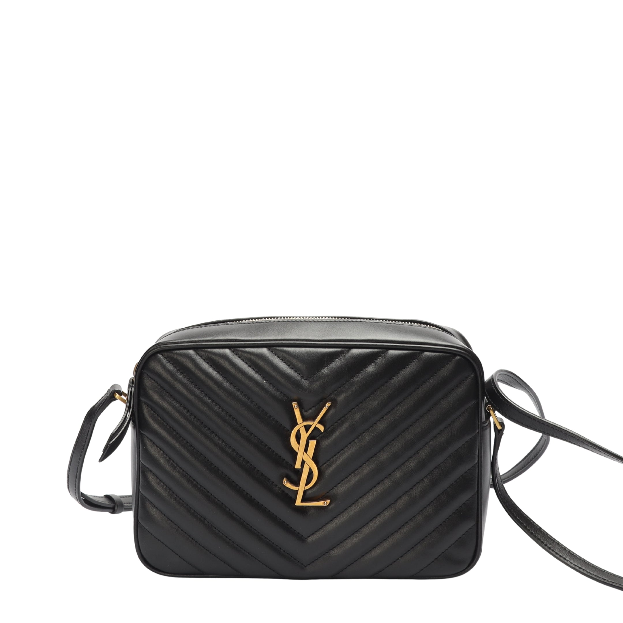 Saint Laurent Black Lou Quilted CrossBody Bag