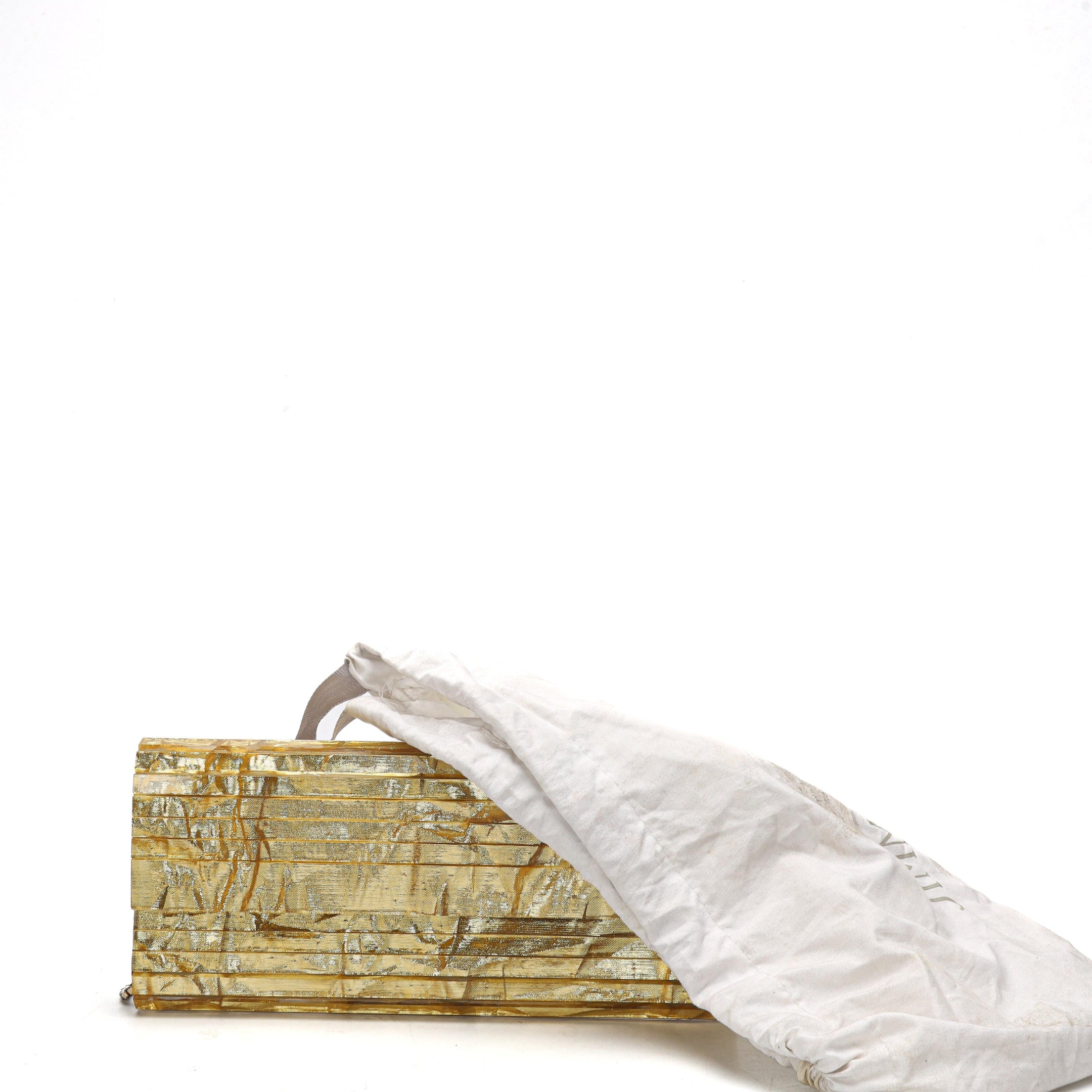 Jimmy Choo Sweetie Gold Metallic Crush Clutch Bag