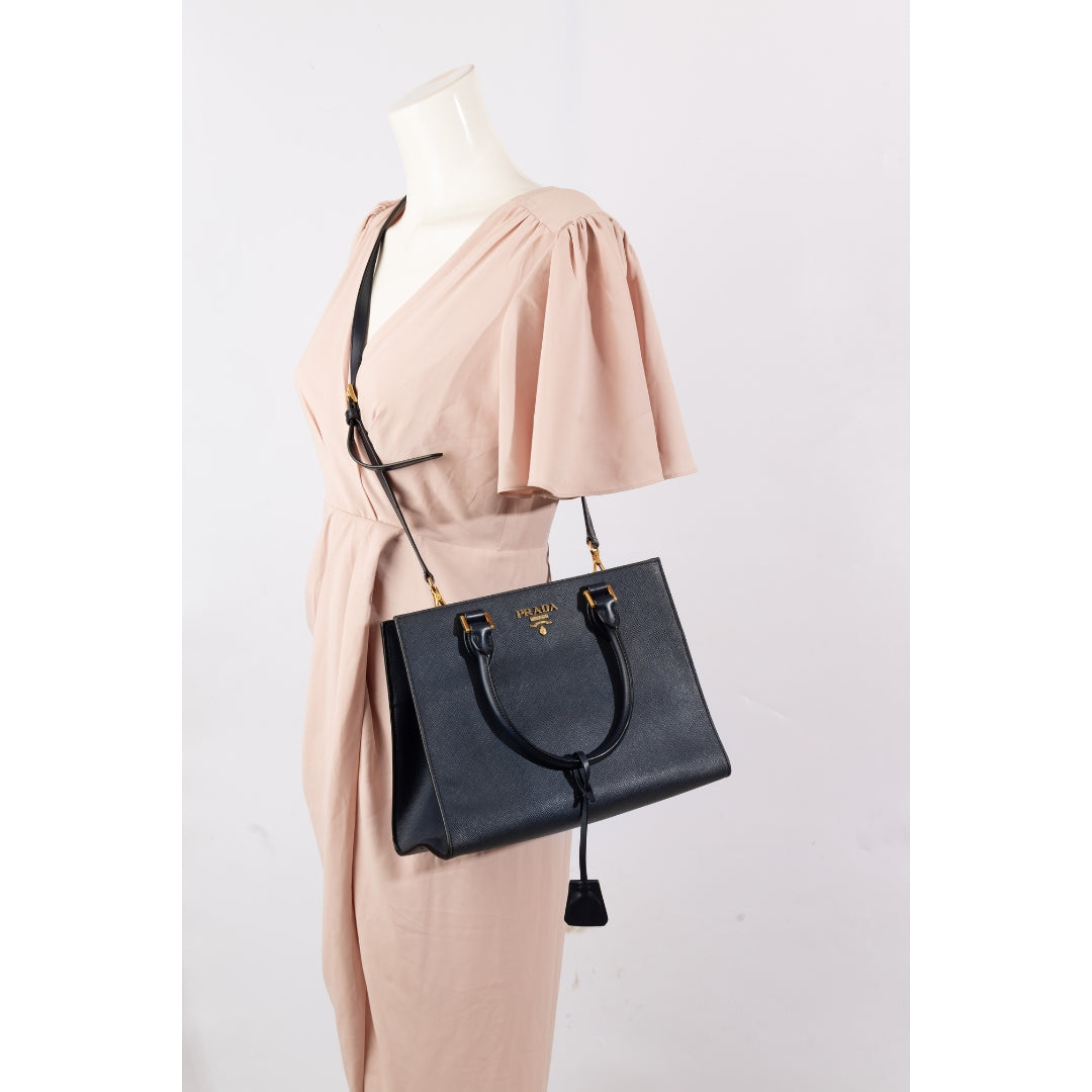 Prada Saffiano Leather Convertible Satchel
