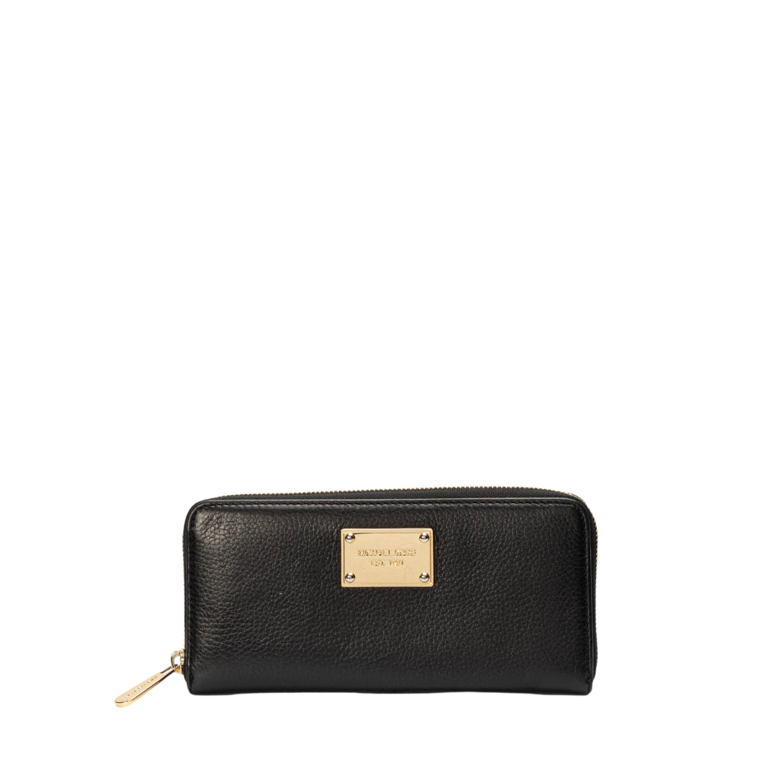 Michael Kors Black Zip Around Continental Wallet
