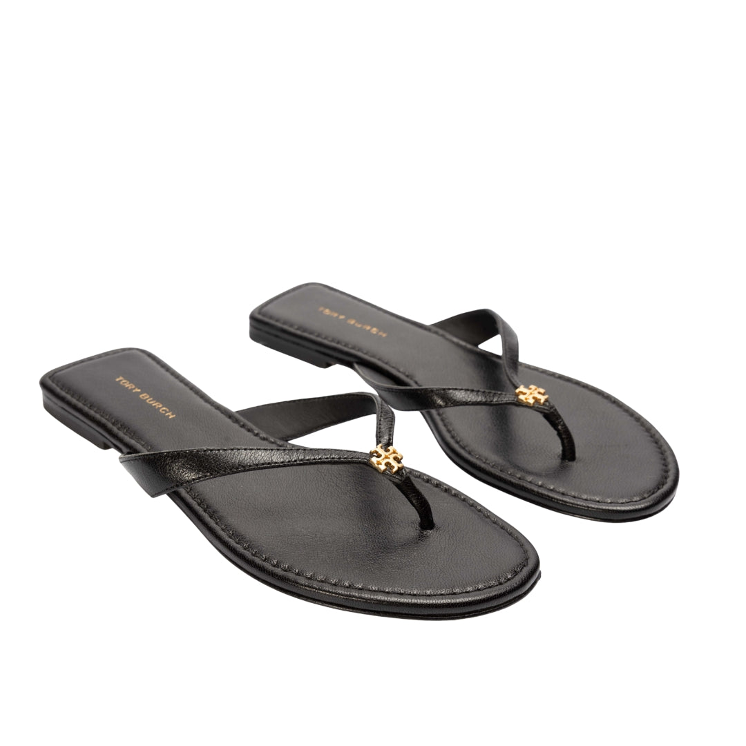 Tory Burch Black Classic Flip Flops