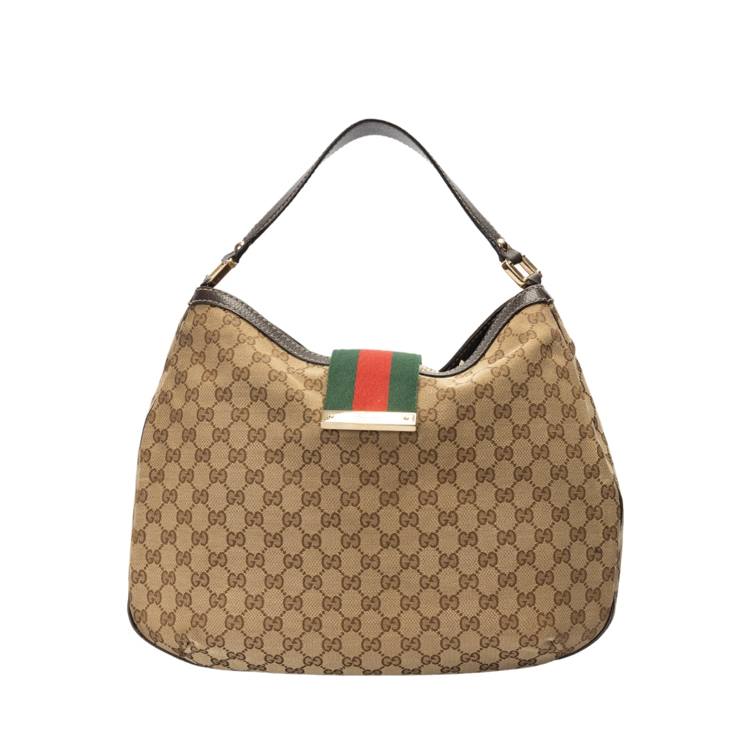 Gucci GG Guccissima Web Canvas Hobo Bag