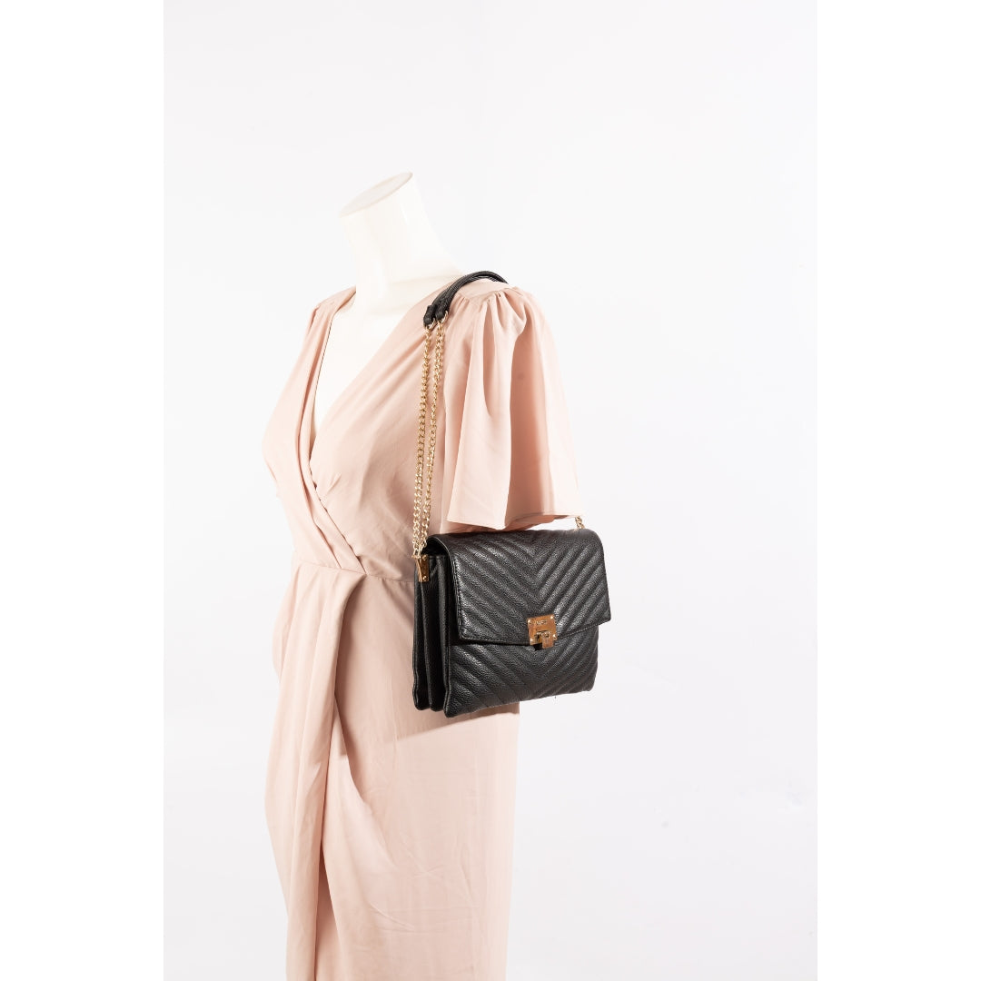 Guess Women Black Quilted Shoulder Bag