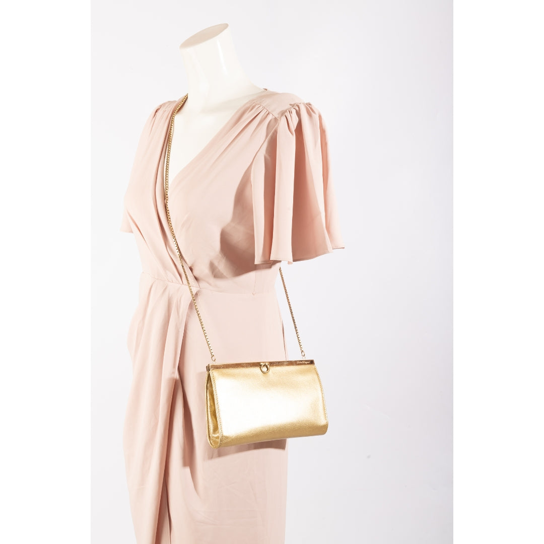 Ferragamo Gancini Flap Wallet With Chain
