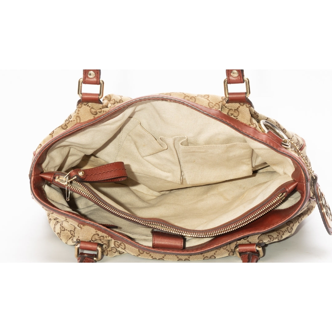 Gucci Metallic Monogram Sukey Top Handle Bag