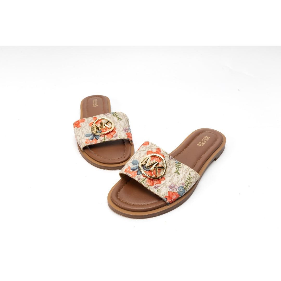 Michael Kors Fawn Hayworth Logo Slide Sandals