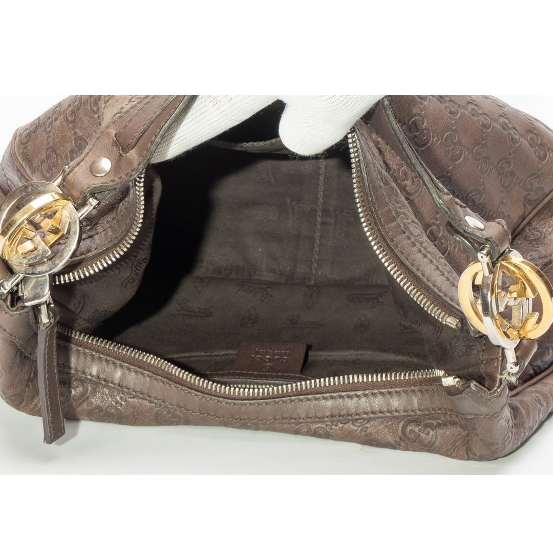 Gucci Guccissima GG Twin Hobo Bag