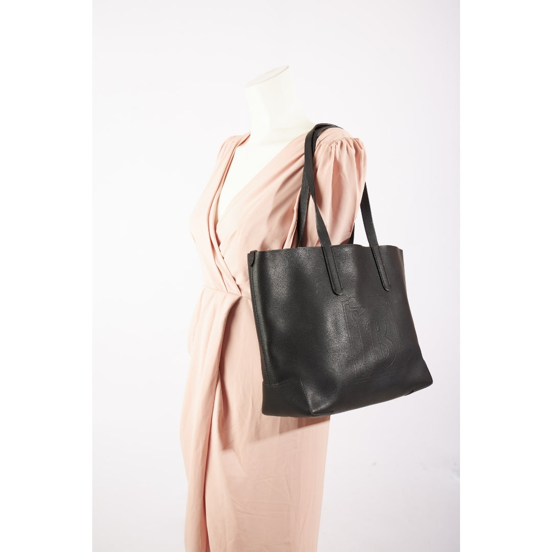 Burberry TB Monogram Embossed Leather Tote