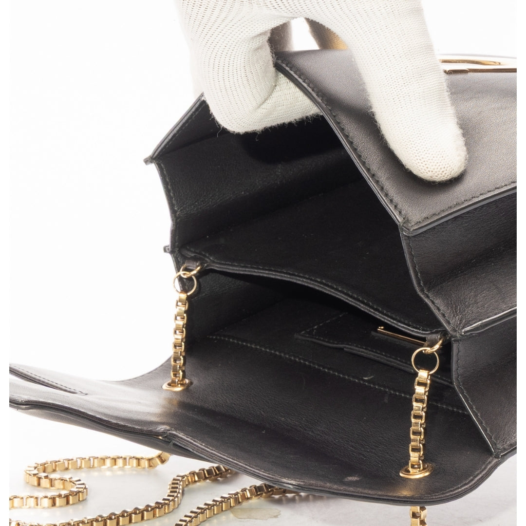 Salvatore Ferragamo Chain Link Leather Crossbody Bag