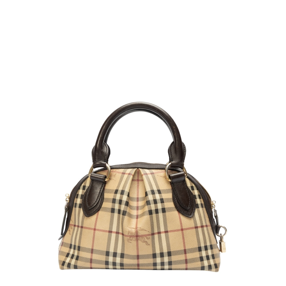 Burberry Haymarket Check Leather Thornley Satchel