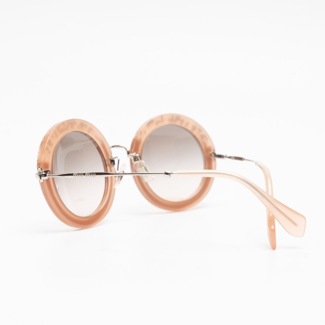 Miu Miu Sparkle Round Sunglasses