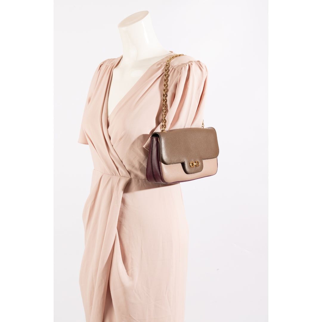 Salvatore Ferragamo Cream Saffiano Leather Rory Shoulder Bag