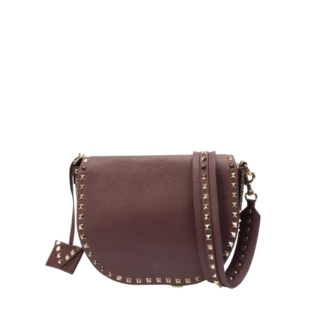 Valentino Rubin Grainy Leather Rockstud Crossbody Bag