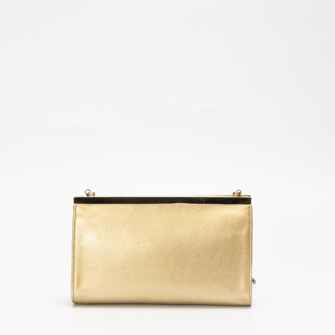Ferragamo Gancini Flap Wallet With Chain