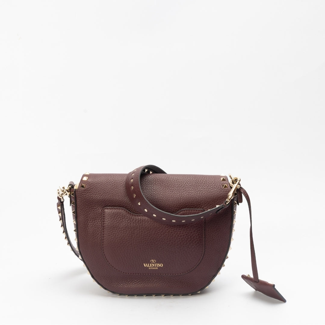 Valentino Rubin Grainy Leather Rockstud Crossbody Bag