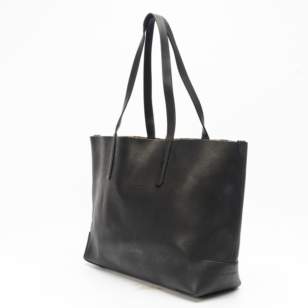 Burberry TB Monogram Embossed Leather Tote