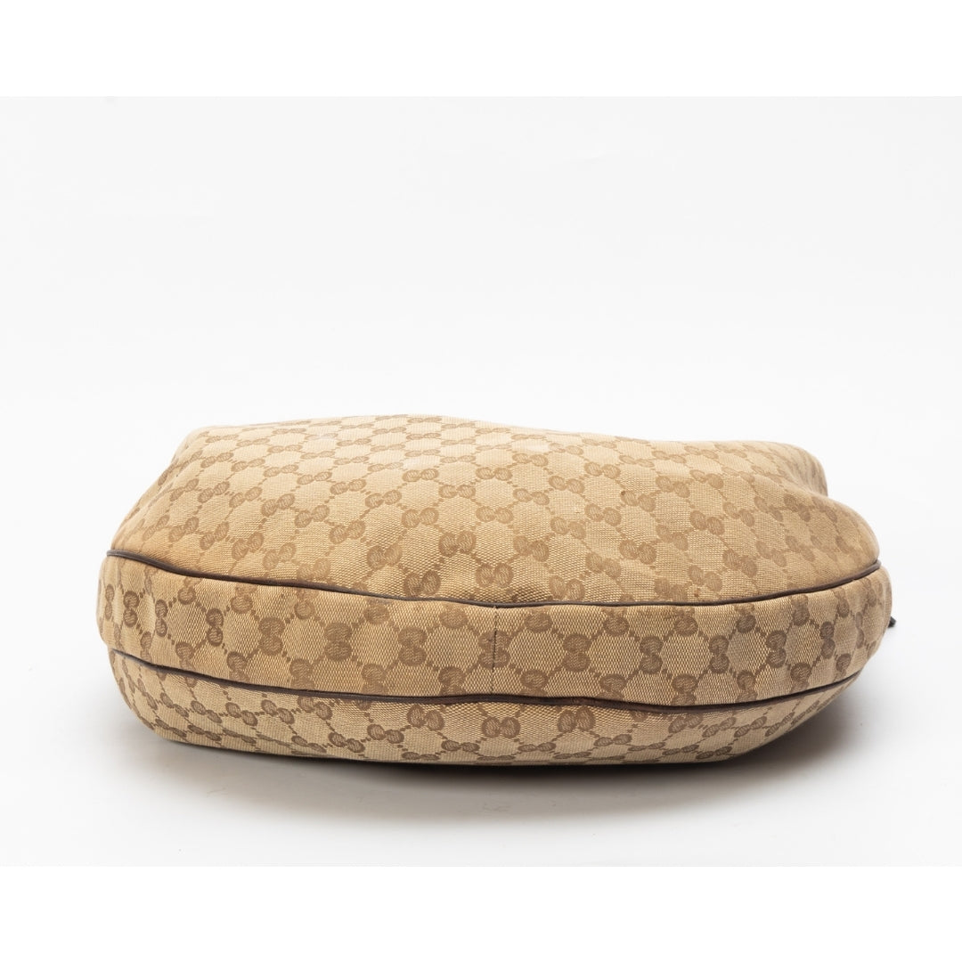 Gucci GG Canvas and Leather Hobo Bag