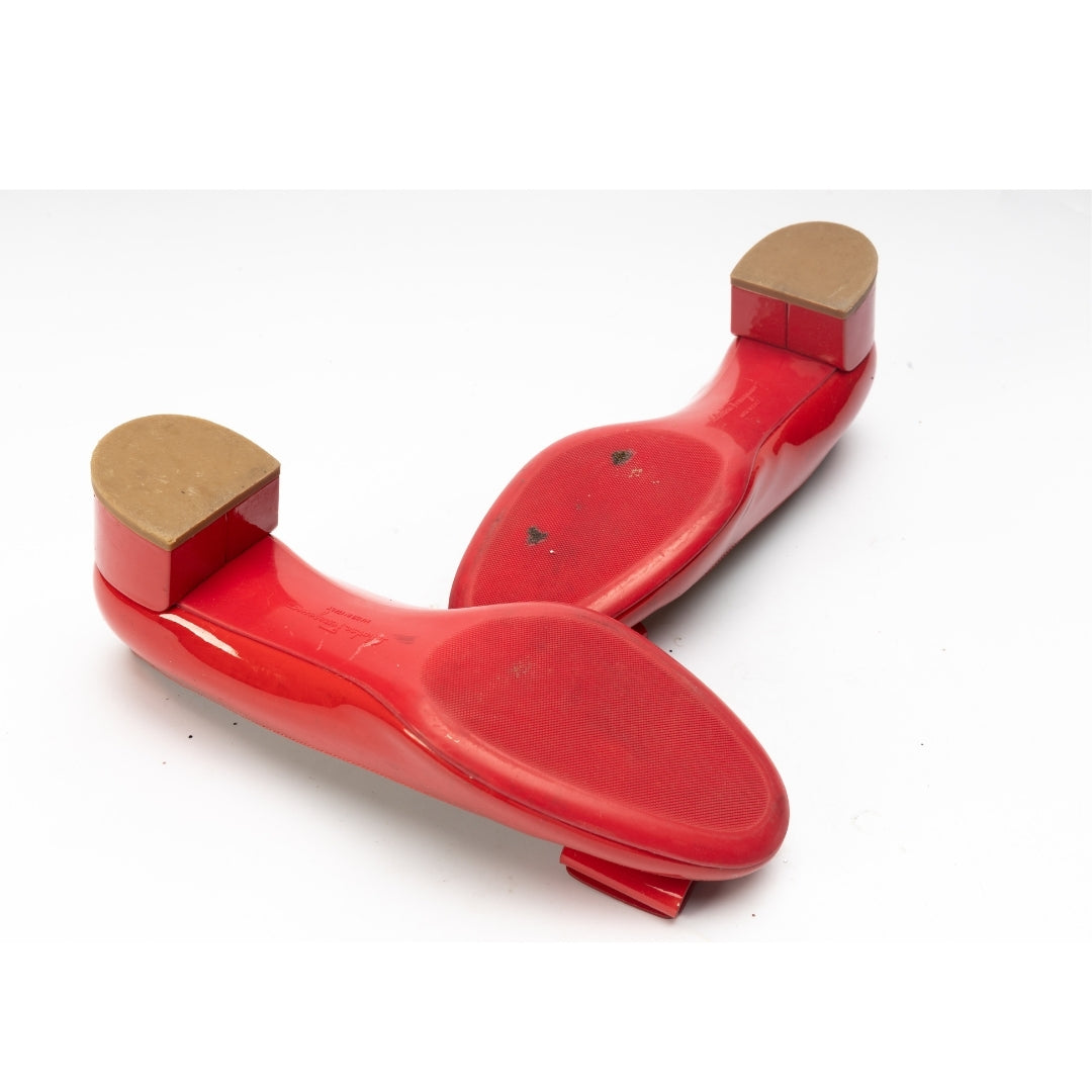 Salvatore Ferragamo Red Patent Leather Vara Bow Pumps