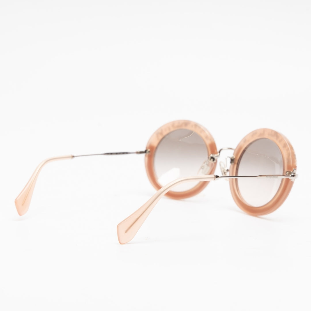 Miu Miu Sparkle Round Sunglasses