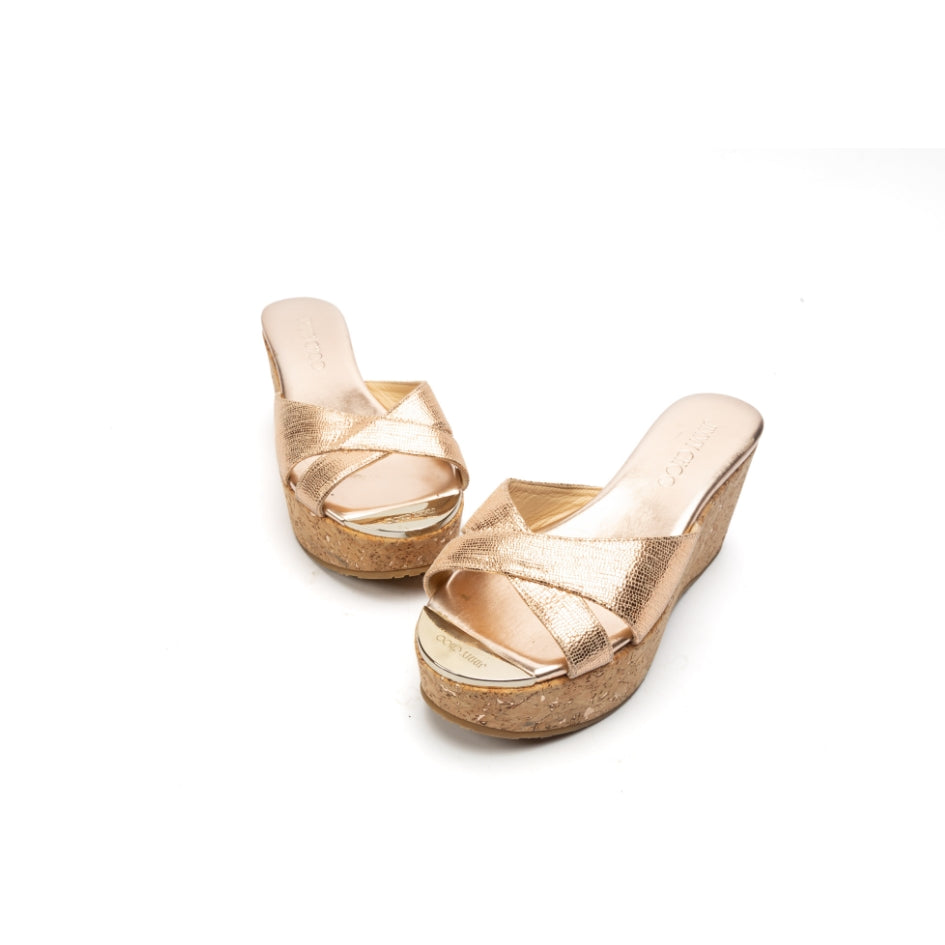 Jimmy Choo Leather Panna Slide Sandals