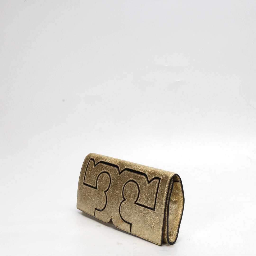 Tory Burch Metallic Gold Clutch