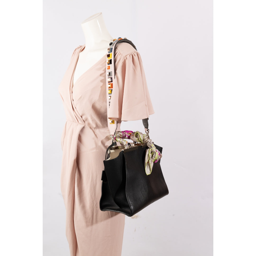 Fendi Black Leather Studded 3Jours Tote Bag
