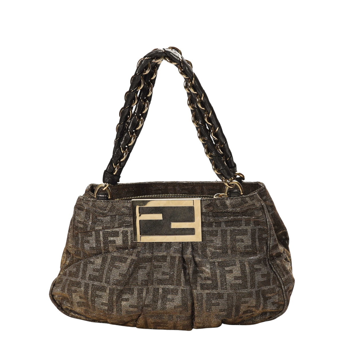 Fendi Zucca Canvas Mia Shoulder Bag