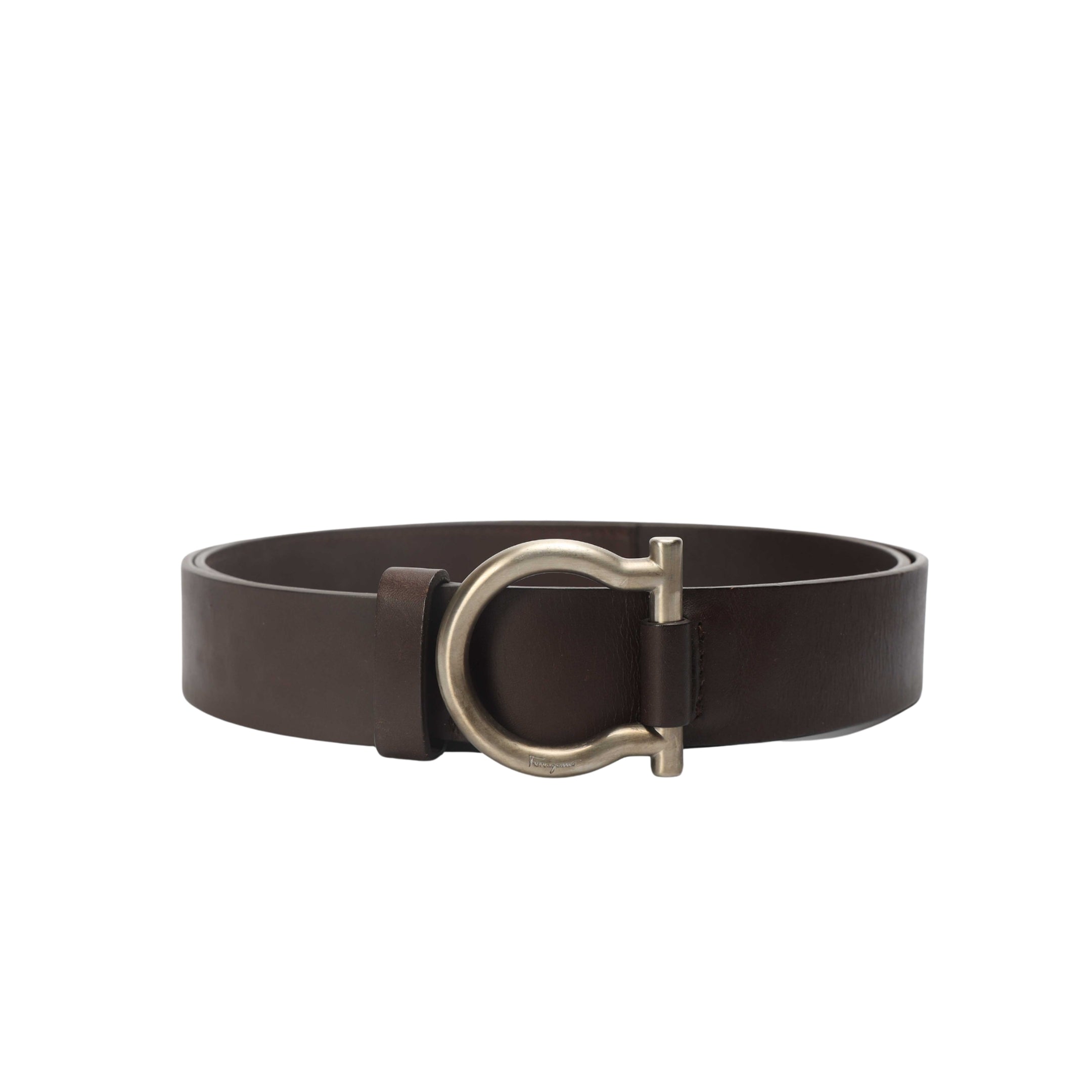 Ferragamo Black Classic Golden Buckle Belt