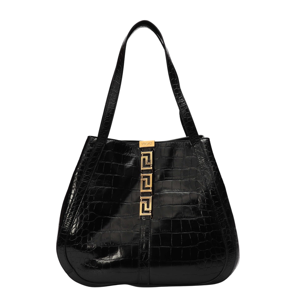 Versace Black Greca Goddess Tote