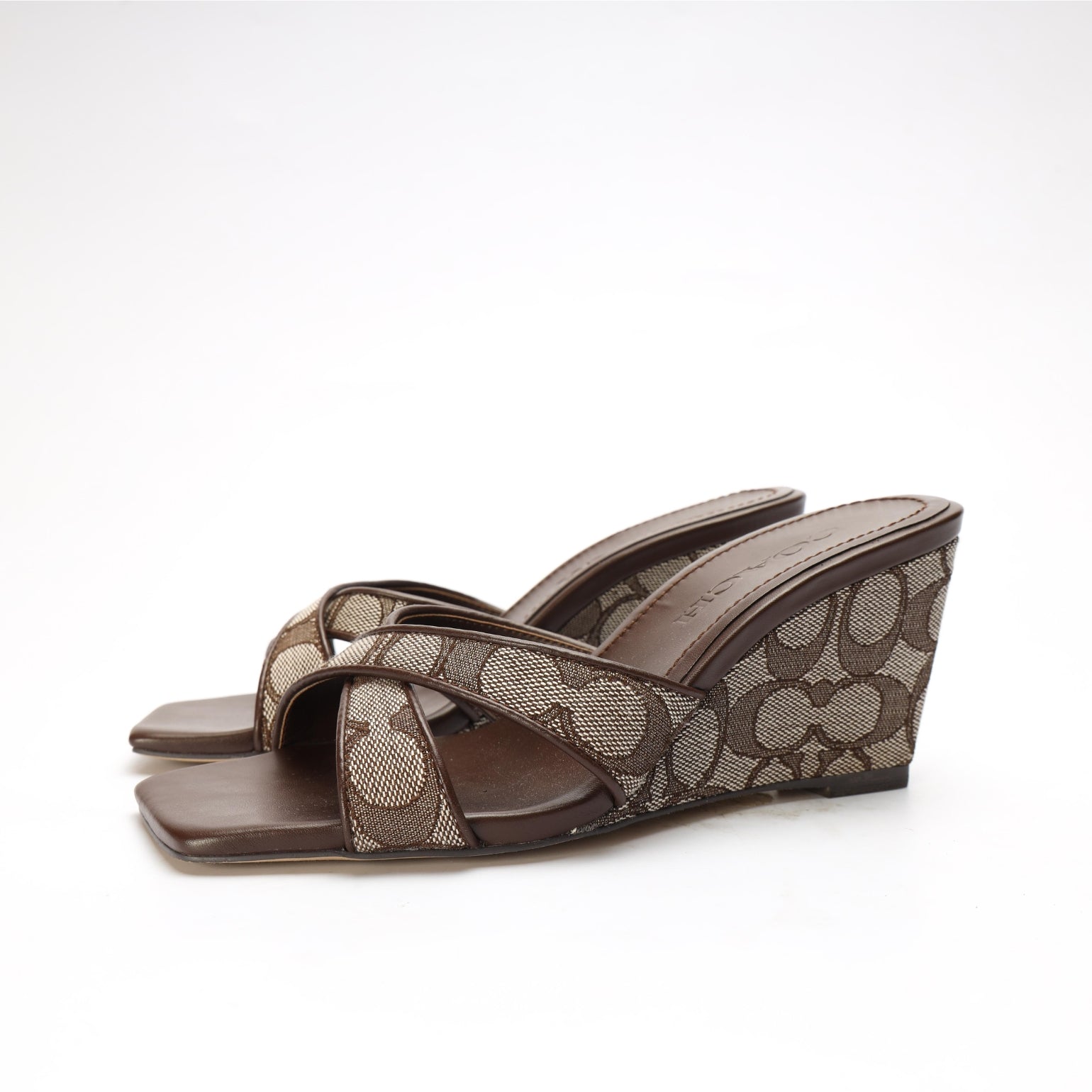 Coach Wedge Sandal In Signature Jacquard